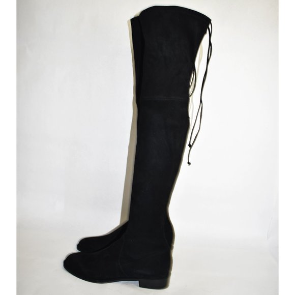$950 STUART WEITZMAN Lowland Over the Knee Boot BLACK SUEDE 7  (SE40) - Picture 6 of 10